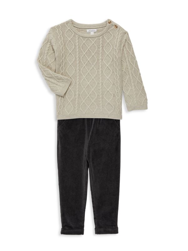 Miniclasix Baby Boy's 2-Piece Cable Knit Sweater & Pants Set